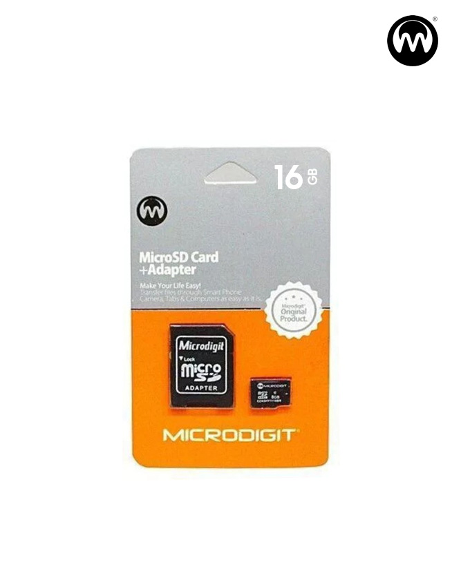 Microdigit MicroSD Card + Adapter 16GB